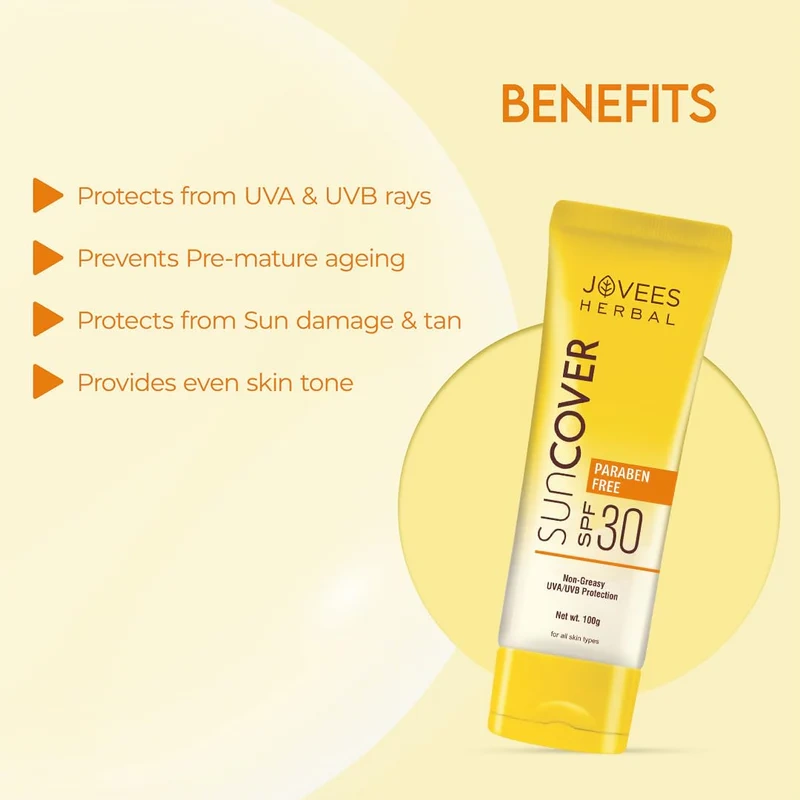 Jovees Sandalwood Sun Cover [SPF-30] - [100g] - Image 5