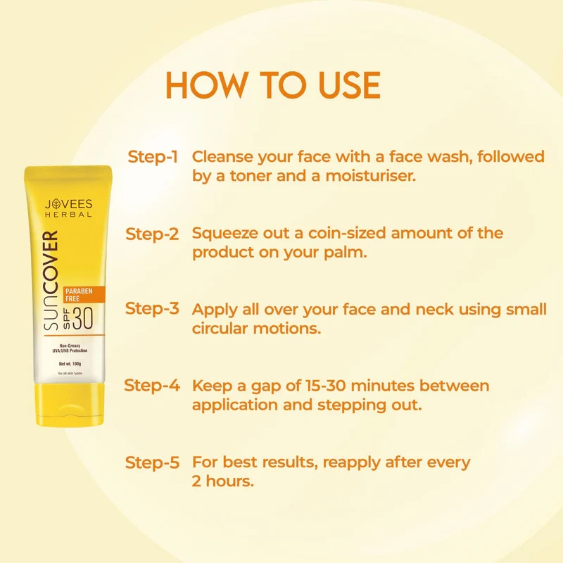 Jovees Sandalwood Sun Cover [SPF-30] - [100g] - Image 6