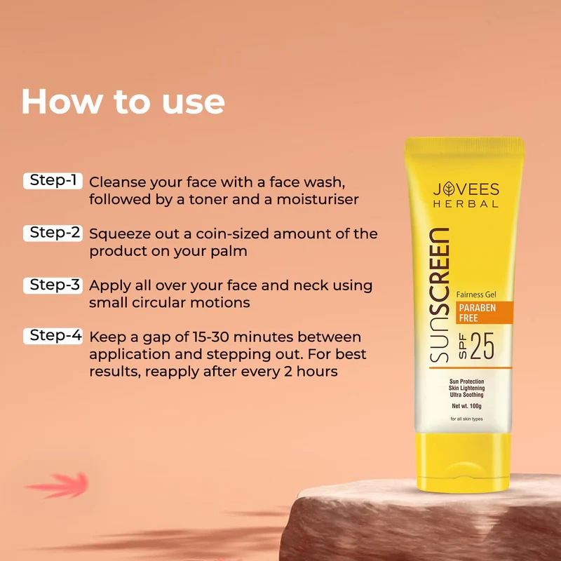 Jovees Sun Screen Fairness Gel [SPF-25] - [60g] - Image 5