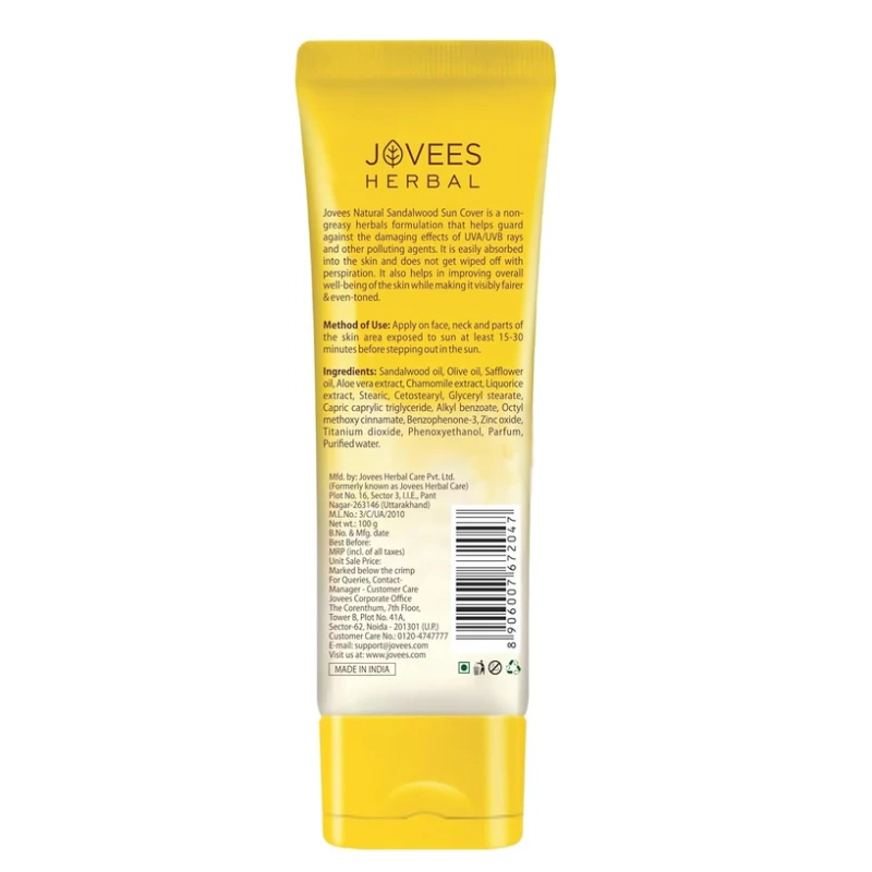 Jovees Sandalwood Sun Cover [SPF-30] - [100g] - Image 2