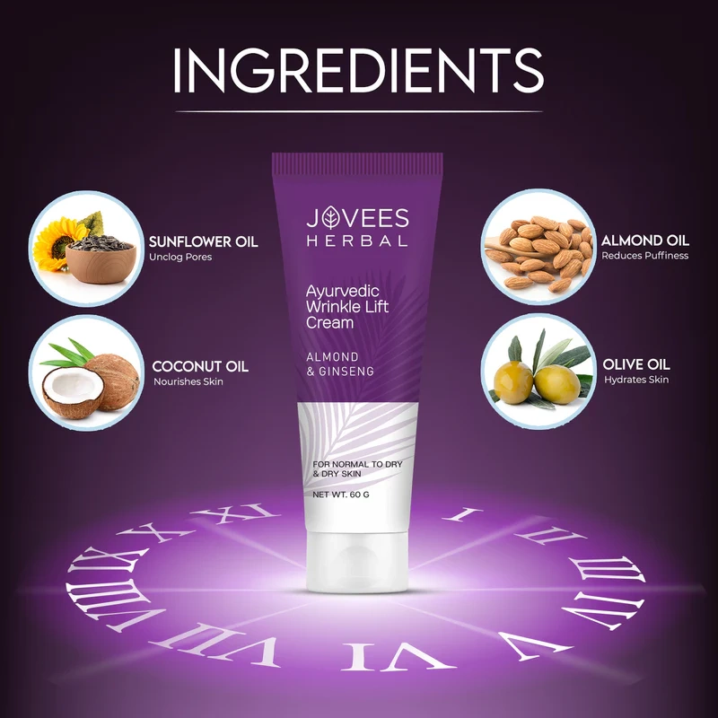 Jovees Almond and Ginseng Wrinkle Lift Cream - [60g] - Image 4