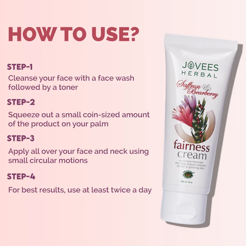 Jovees Saffron and Bearberry Fairness Cream - [60g] - Image 6