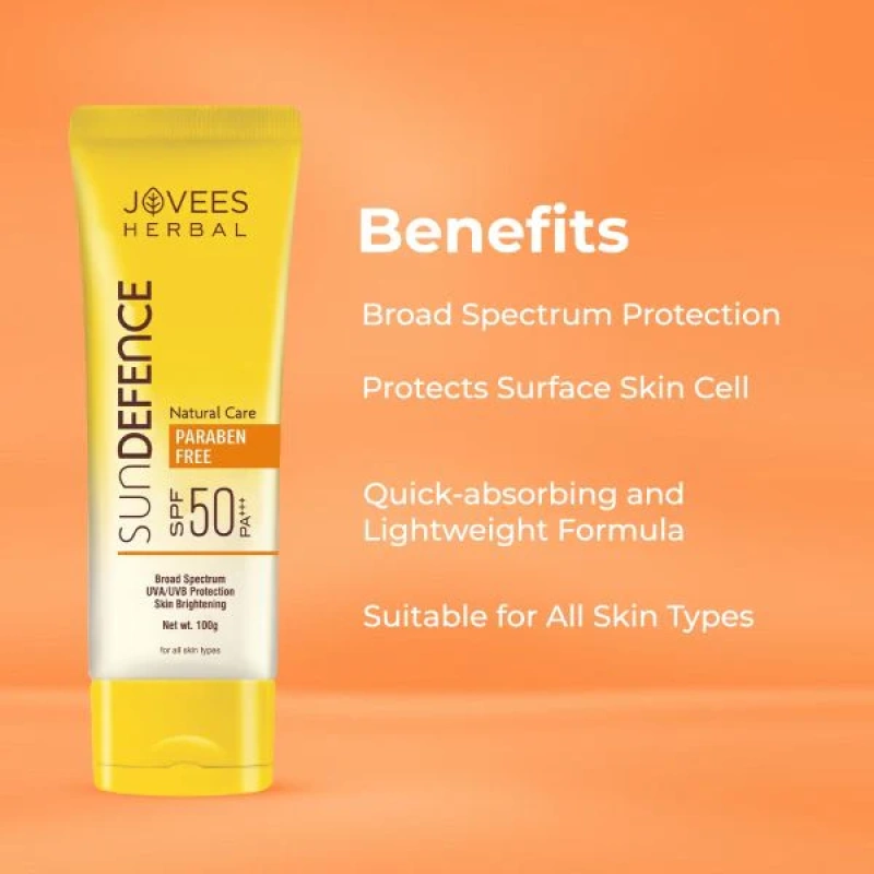 Jovees Broad Spectrum Sun Defence Cream SPF-50 - [50g] - Image 4