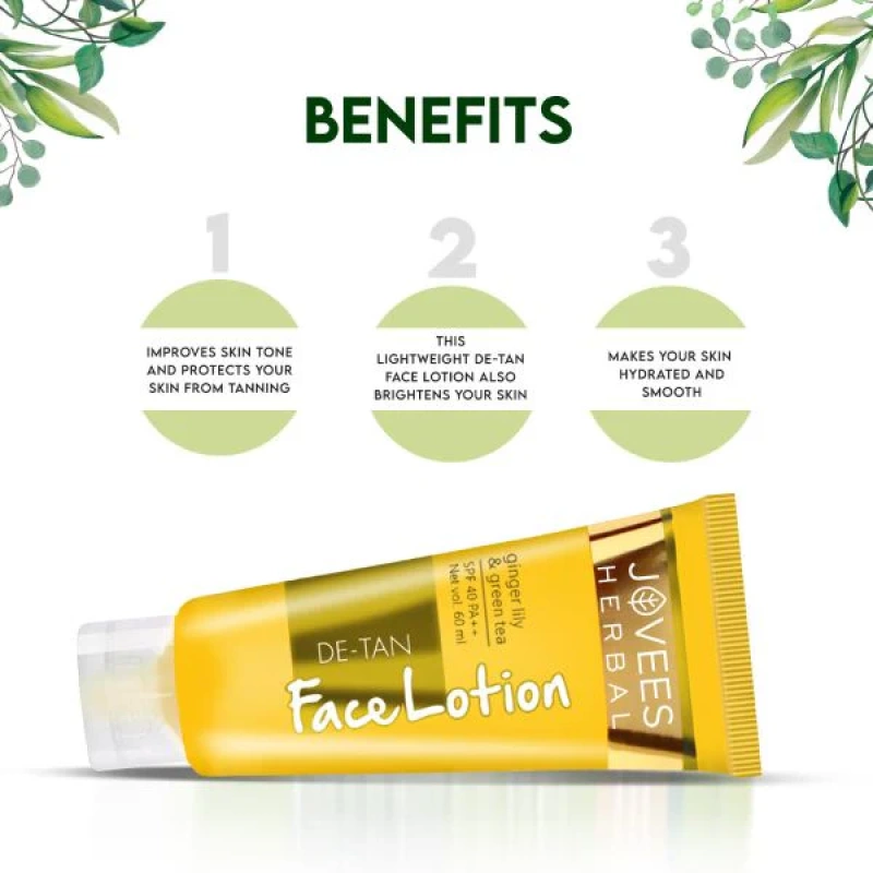 Jovees Ayurvedic De-Tan Lotion SPF-40 - [60ml] - Image 3