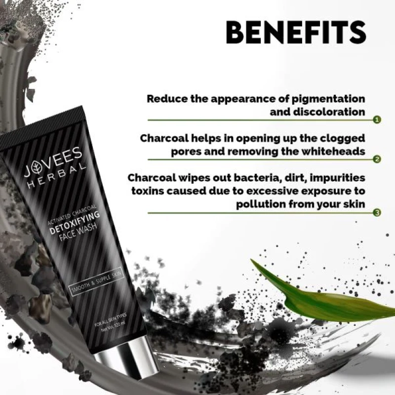 Jovees Activated Charcoal Detoxifying Face Wash - [120ml] - Image 4
