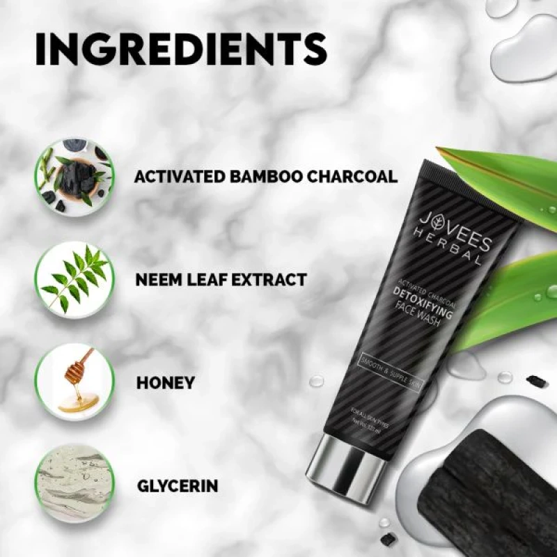 Jovees Activated Charcoal Detoxifying Face Wash - [120ml] - Image 7