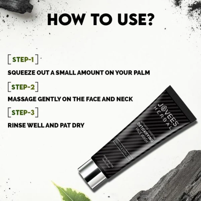 Jovees Activated Charcoal Detoxifying Face Wash - [120ml] - Image 6