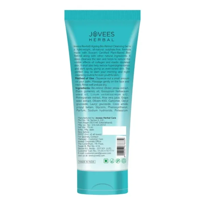 Jovees Bio-Retinol Revita Ageing Skin Recovery Cleansing Gel – [75g] - Image 2