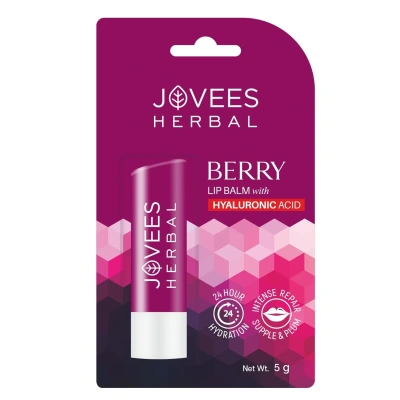 Jovees Berry Lip Balm With Hyaluronic Acid - [5g]